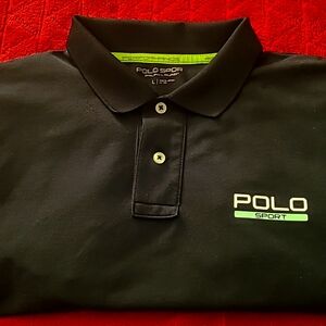 Ralph Lauren Polo Size Large Black with fluorescent green